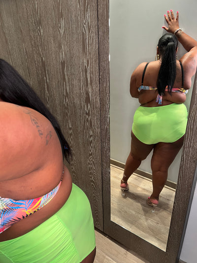 Neon Green Two-Piece Plus-Size