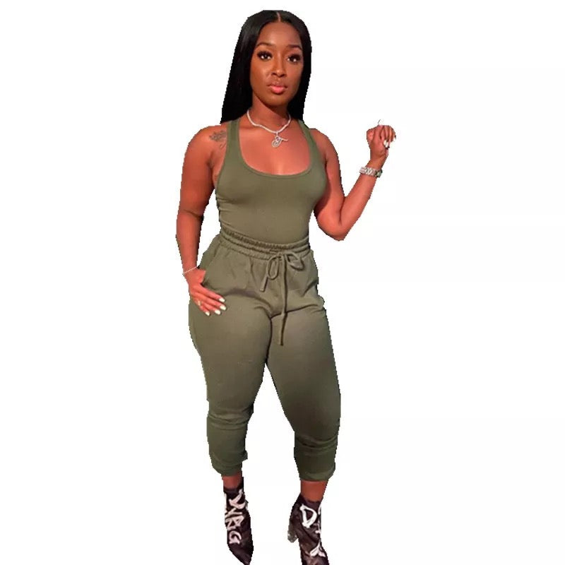 Army Green Two-Piece Set